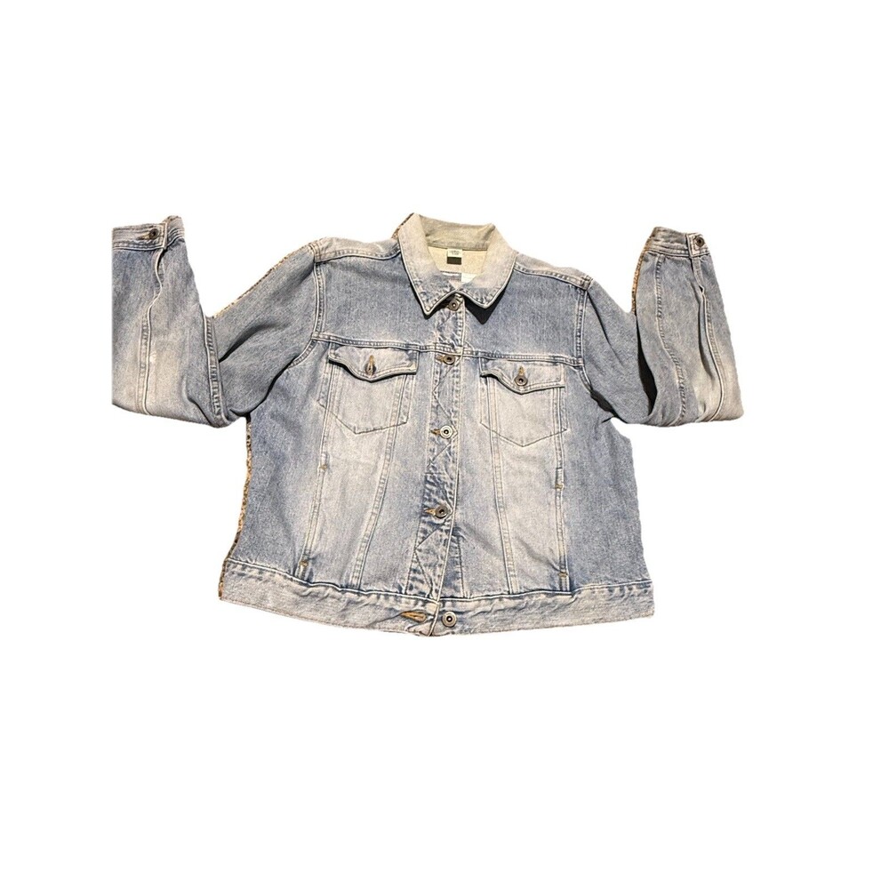 Vintage Liz Claiborne Jacket Womens Large Denim Medium Wash Jean Trucker Cotton
